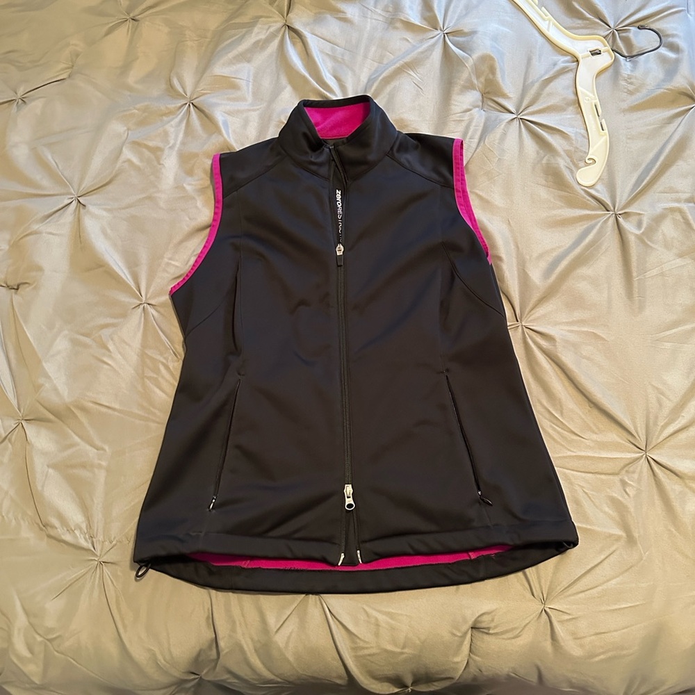 Black and Pink Sleeveless Vest